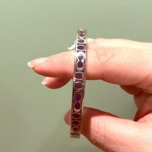 Silver and Black Violet Coach Bangle Bracelet